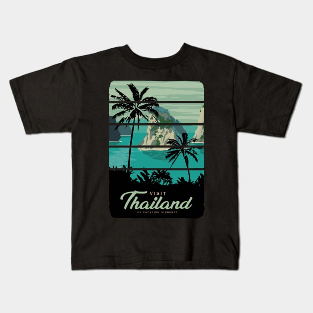 Visit Phuket Thailand Kids T-Shirt by KewaleeTee